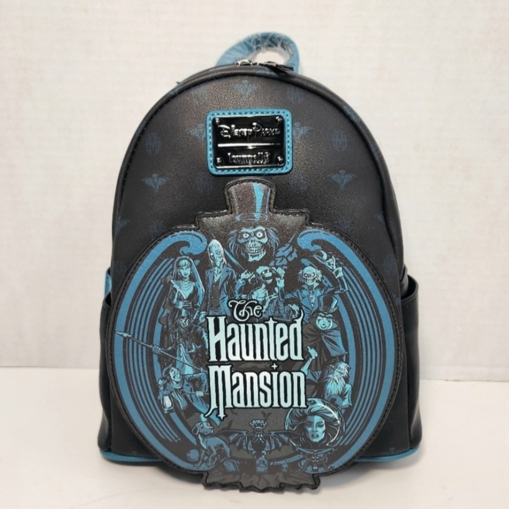 Loungefly Haunted Mansion Set 2 Bags. One Mini Backpack One Bucket Bag.